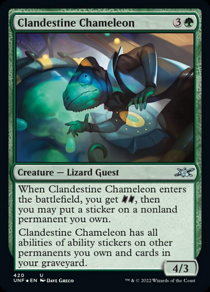 Clandestine Chameleon (Galaxy Foil) [Unfinity] - Evolution TCG