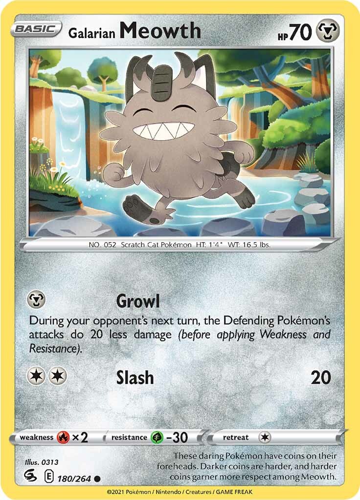Galarian Meowth (180/264) [Sword & Shield: Fusion Strike] - Evolution TCG