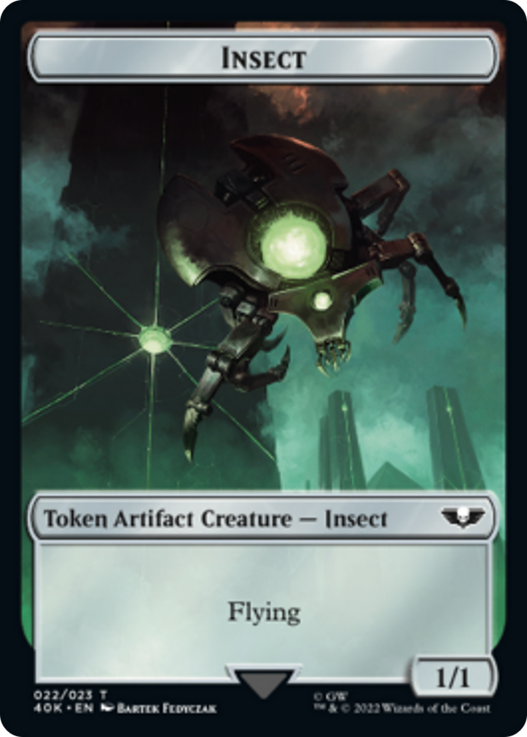 Necron Warrior // Insect Double-Sided (Surge Foil) [Warhammer 40,000 Tokens] - Evolution TCG