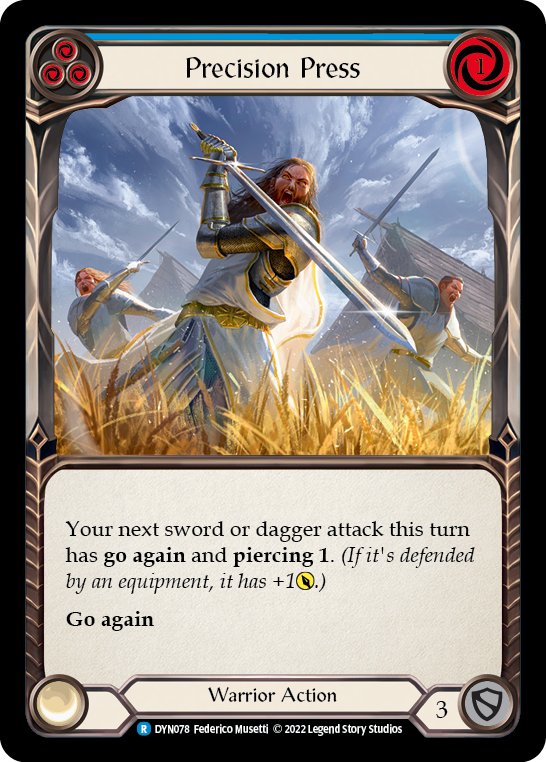 Precision Press (Blue) [DYN078] (Dynasty)  Rainbow Foil - Evolution TCG