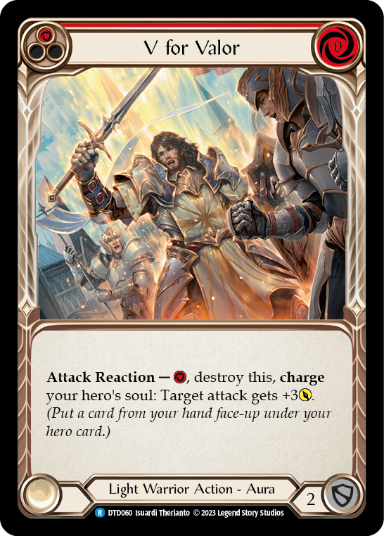 V for Valor (Red) [DTD060] (Dusk Till Dawn)  Rainbow Foil - Evolution TCG