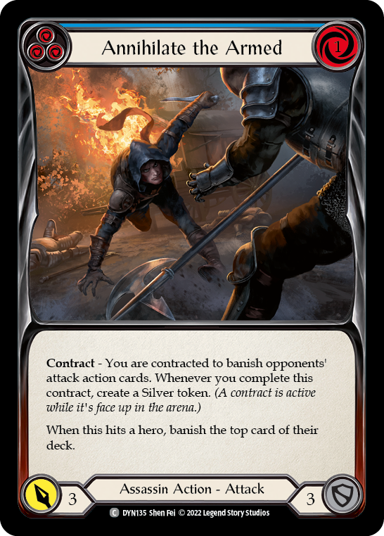 Annihilate the Armed (Blue) [DYN135] (Dynasty)  Rainbow Foil - Evolution TCG