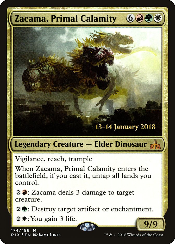 Zacama, Primal Calamity [Rivals of Ixalan Prerelease Promos] - Evolution TCG