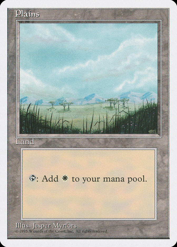 Plains (Trees on Plain / Signature on Right) [Fourth Edition] - Evolution TCG