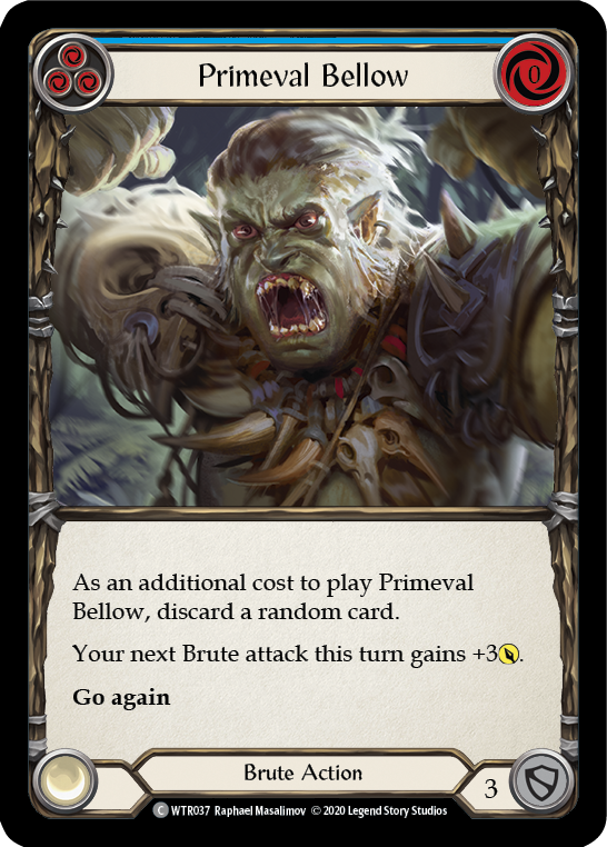 Primeval Bellow (Blue) [U-WTR037] (Welcome to Rathe Unlimited)  Unlimited Rainbow Foil - Evolution TCG