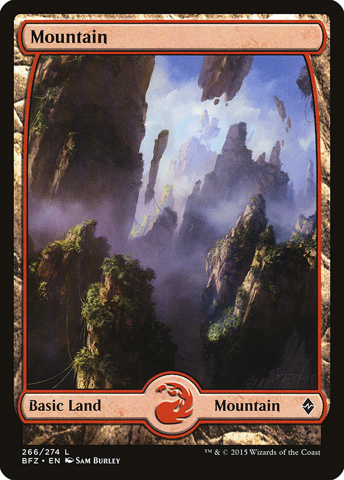 Mountain (266) (Full Art) [Battle for Zendikar] - Evolution TCG