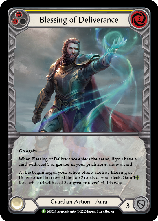 Blessing of Deliverance (Yellow) [LGS024] (Promo)  Rainbow Foil - Evolution TCG