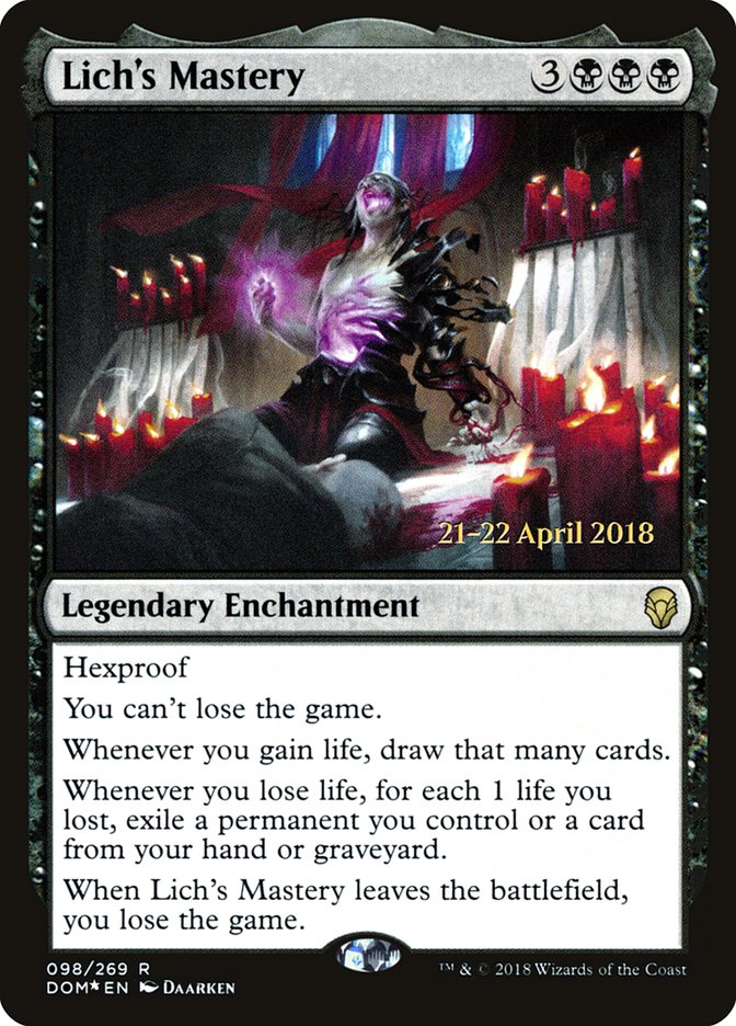 Lich's Mastery [Dominaria Prerelease Promos] - Evolution TCG