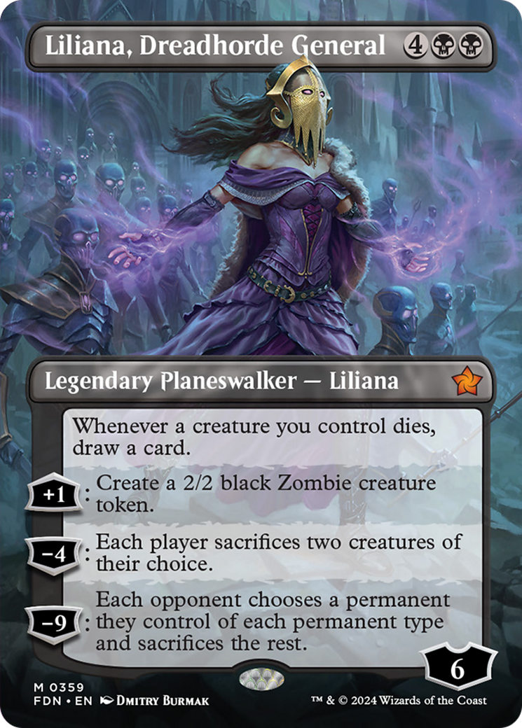 Liliana, Dreadhorde General (Borderless) [Foundations] - Evolution TCG