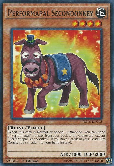 Performapal Secondonkey [YS16-EN012] Common - Evolution TCG