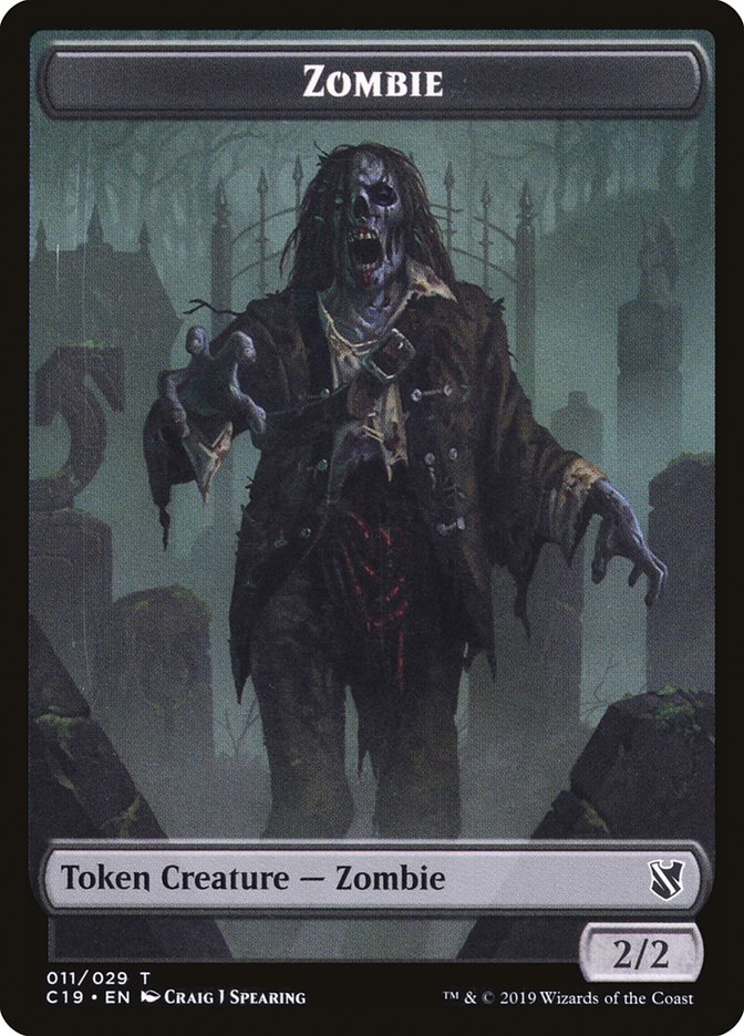 Zombie (010) // Zombie (011) Double-Sided Token [Commander 2019 Tokens] - Evolution TCG