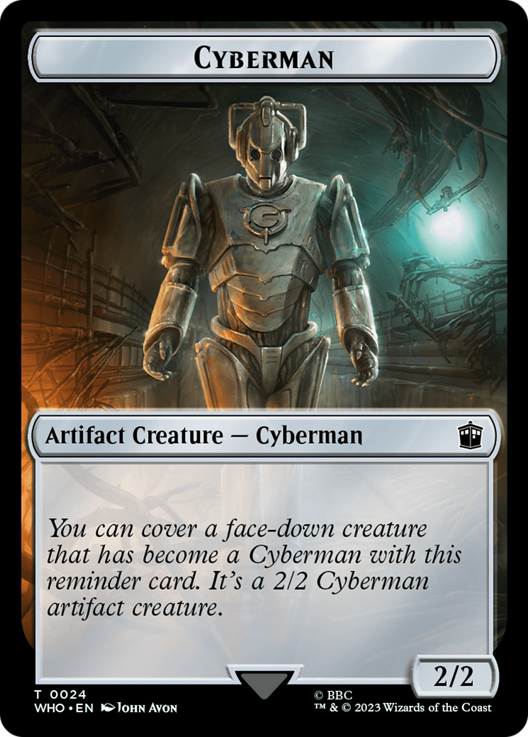 Horse // Cyberman Double-Sided Token [Doctor Who Tokens] - Evolution TCG