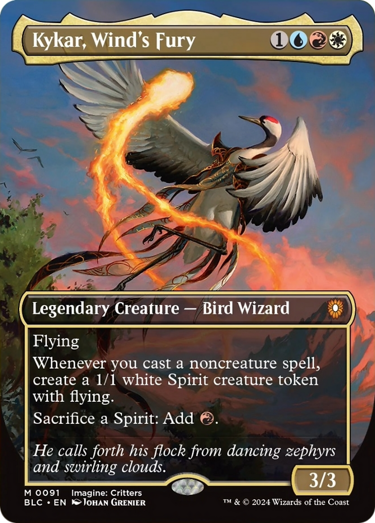 Kykar, Wind's Fury (Borderless) [Bloomburrow Commander] - Evolution TCG
