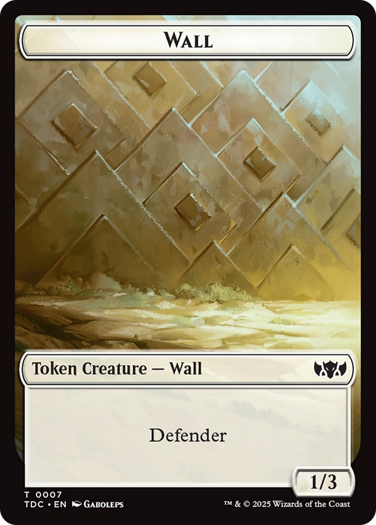Wall // Spider Double-Sided Token [Tarkir: Dragonstorm Commander Tokens] - Evolution TCG