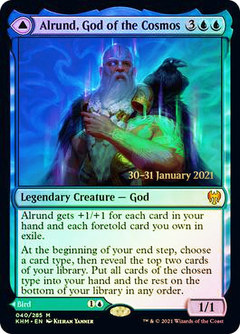 Alrund, God of the Cosmos // Hakka, Whispering Raven [Kaldheim Prerelease Promos] - Evolution TCG