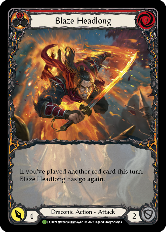 Blaze Headlong [FAB089] (Promo)  Rainbow Foil - Evolution TCG