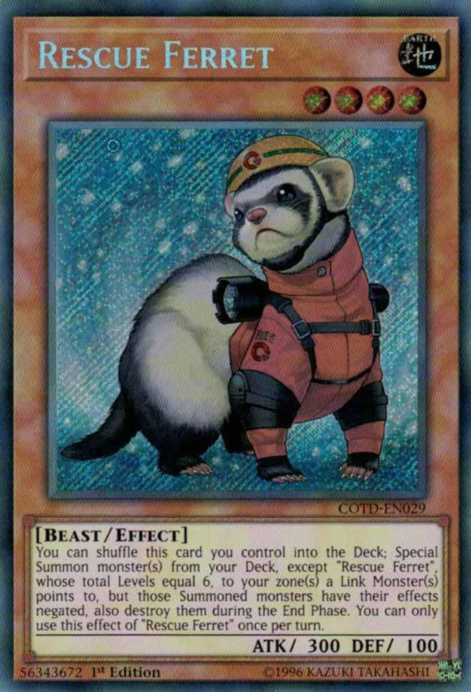 Rescue Ferret [COTD-EN029] Secret Rare - Evolution TCG