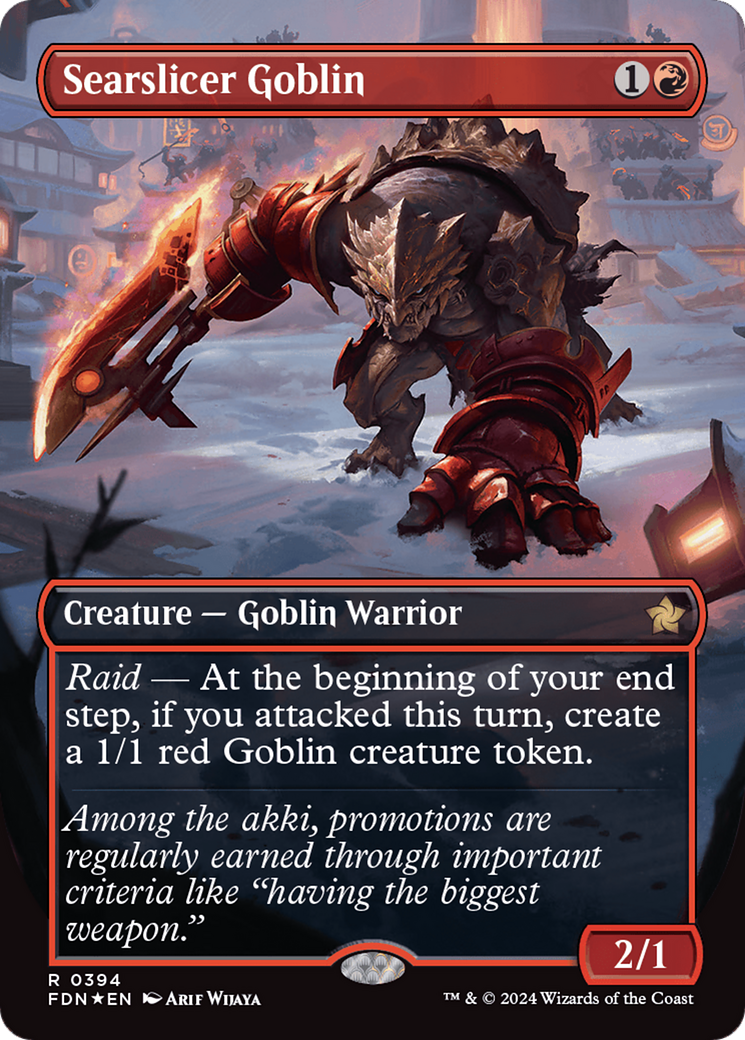 Searslicer Goblin (Borderless) (Mana Foil) [Foundations] - Evolution TCG