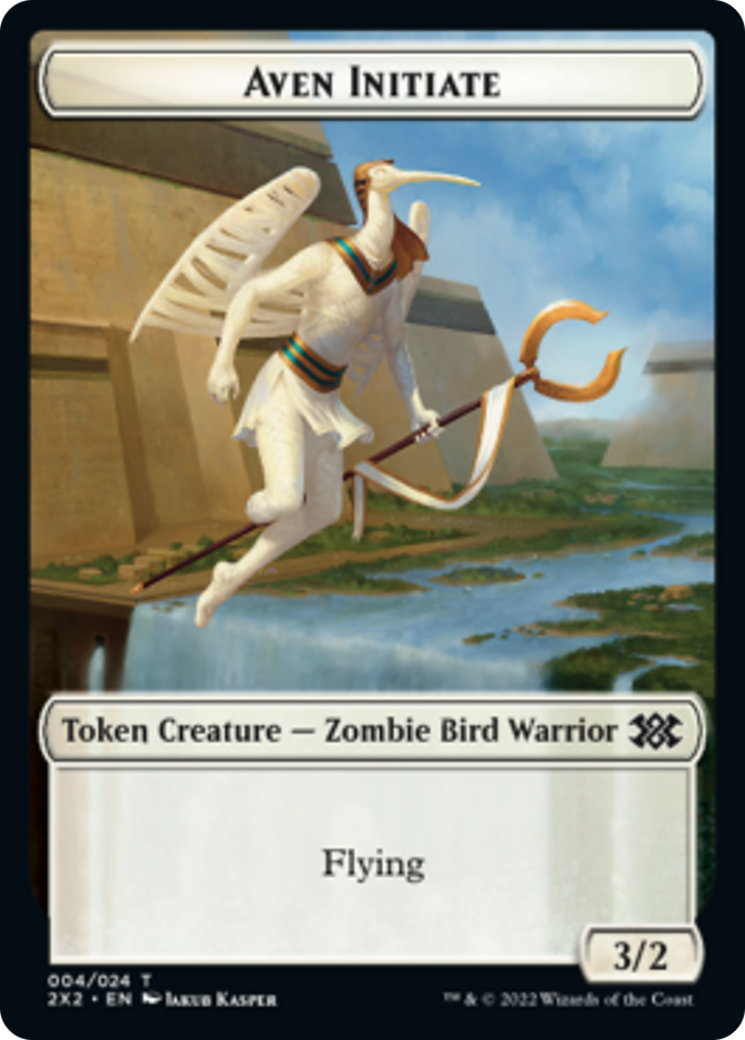 Drake // Aven Initiate Double-Sided Token [Double Masters 2022 Tokens] - Evolution TCG