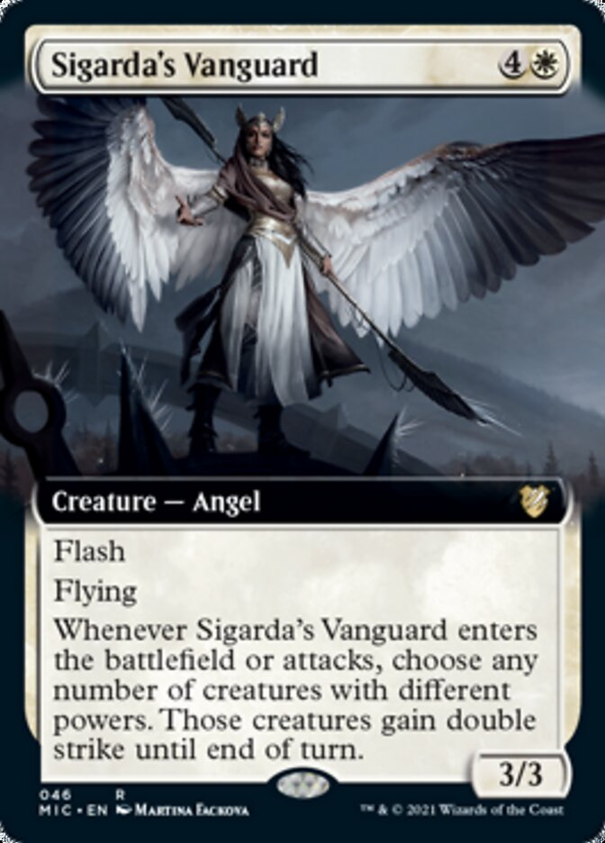 Sigarda's Vanguard (Extended Art) [Innistrad: Midnight Hunt Commander] - Evolution TCG