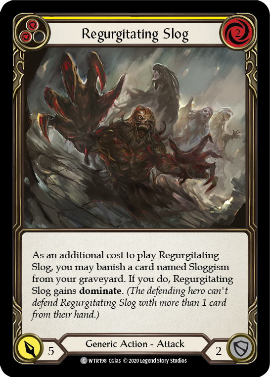 Regurgitating Slog (Yellow) [U-WTR198] (Welcome to Rathe Unlimited)  Unlimited Rainbow Foil - Evolution TCG