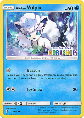 Alolan Vulpix (21/145) (Build A Bear Workshop Exclusive) [Sun & Moon: Guardians Rising] - Evolution TCG