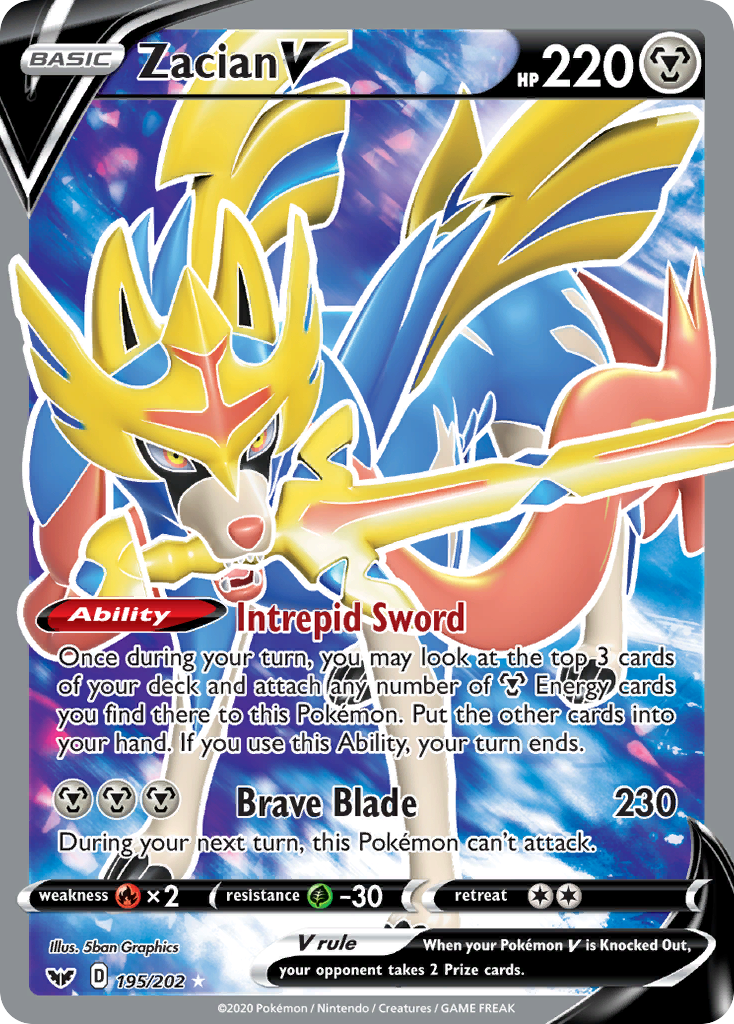 Zacian V (195/202) [Sword & Shield: Base Set] - Evolution TCG