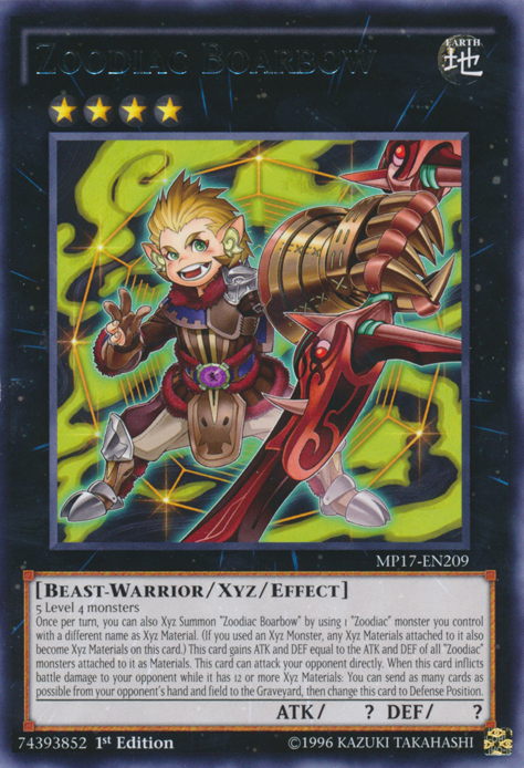 Zoodiac Boarbow [MP17-EN209] Rare - Evolution TCG