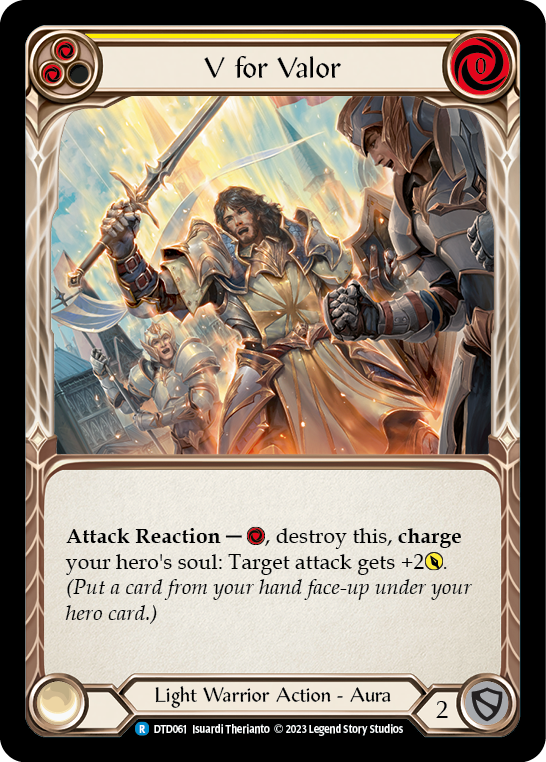 V for Valor (Yellow) [DTD061] (Dusk Till Dawn)  Rainbow Foil - Evolution TCG