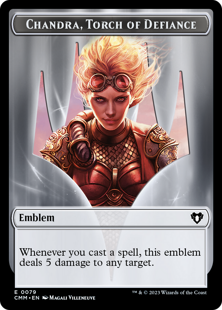 Chandra, Torch of Defiance Emblem // Wizard Double-Sided Token [Commander Masters Tokens] - Evolution TCG