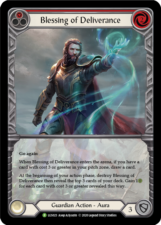 Blessing of Deliverance (Red) [LGS023] (Promo)  Rainbow Foil - Evolution TCG