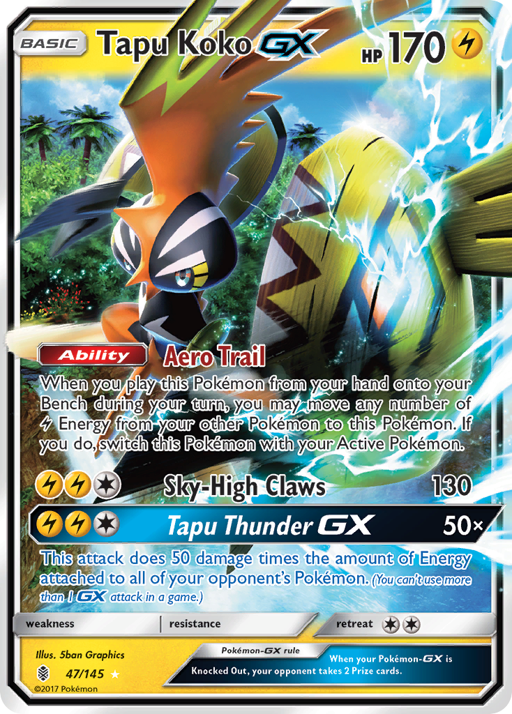 Tapu Koko GX (47/145) [Sun & Moon: Guardians Rising] - Evolution TCG