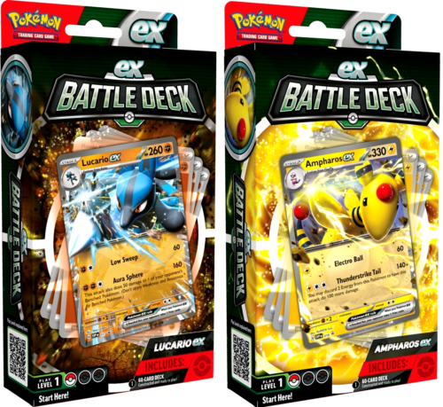 Pokemon TCG ex Battle Decks Box Ampharos & Lucario ex - Evolution TCG