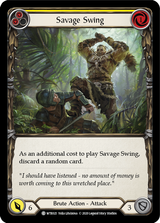 Savage Swing (Yellow) [U-WTR021] (Welcome to Rathe Unlimited)  Unlimited Rainbow Foil - Evolution TCG
