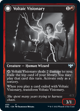 Voltaic Visionary // Volt-Charged Berserker [Innistrad: Double Feature] - Evolution TCG