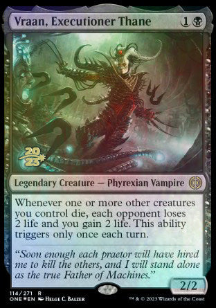 Vraan, Executioner Thane [Phyrexia: All Will Be One Prerelease Promos] - Evolution TCG