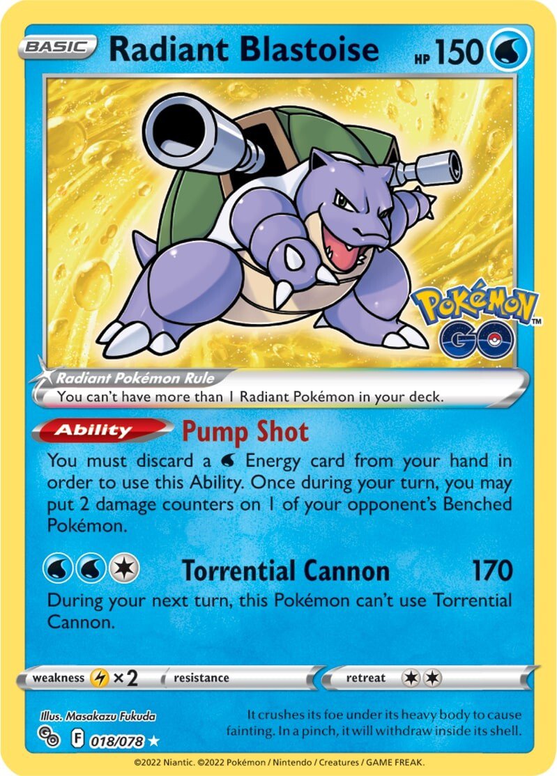 Radiant Blastoise (018/078) [Pokémon GO] - Evolution TCG