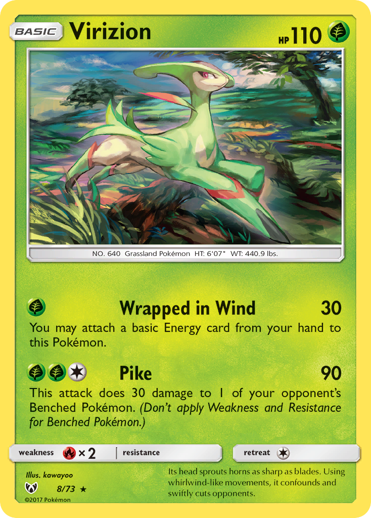 Virizion (8/73) [Sun & Moon: Shining Legends] - Evolution TCG