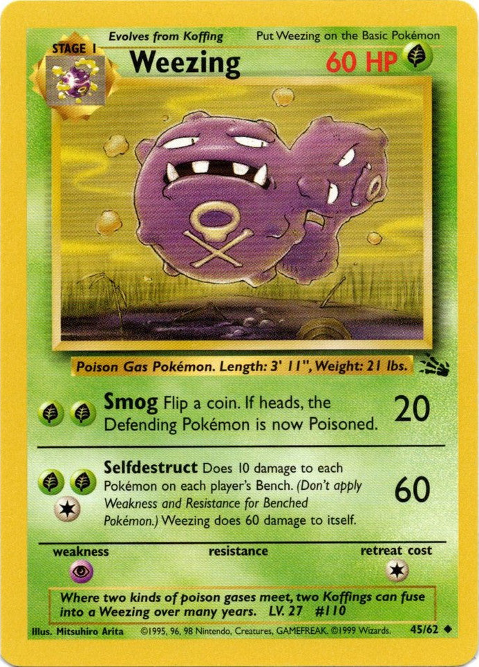Weezing (45/62) [Fossil Unlimited] - Evolution TCG