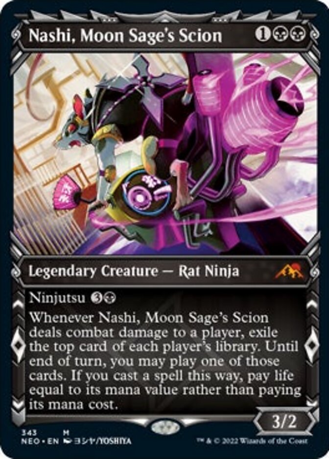 Nashi, Moon Sage's Scion (Showcase Ninja) [Kamigawa: Neon Dynasty] - Evolution TCG