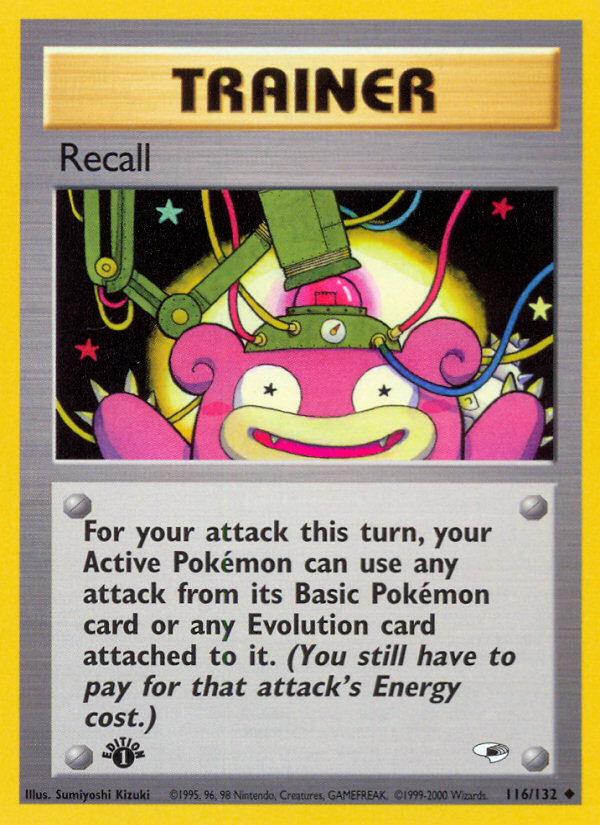 Recall (116/132) [Gym Heroes 1st Edition] - Evolution TCG