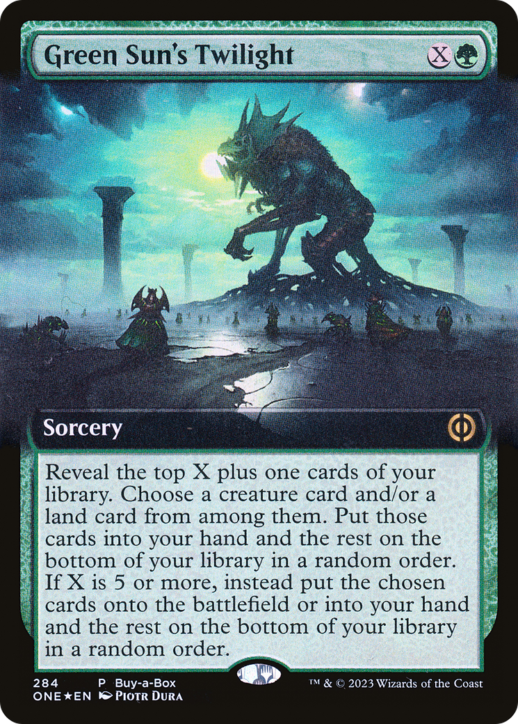 Green Sun's Twilight (Buy-A-Box) (Extended Art) [Phyrexia: All Will Be One] - Evolution TCG