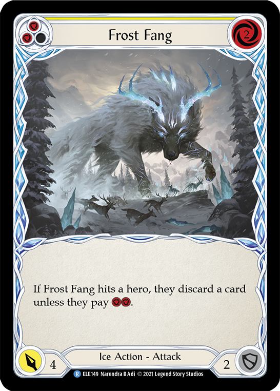 Frost Fang (Yellow) [ELE149] (Tales of Aria)  1st Edition Rainbow Foil - Evolution TCG