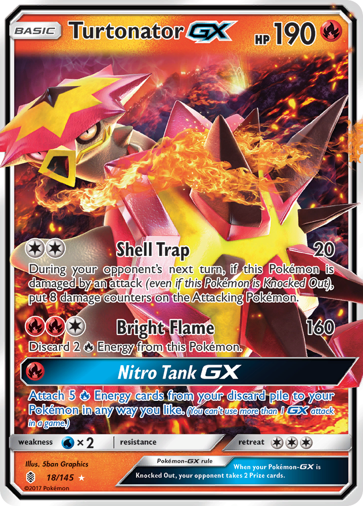 Turtonator GX (18/145) [Sun & Moon: Guardians Rising] - Evolution TCG