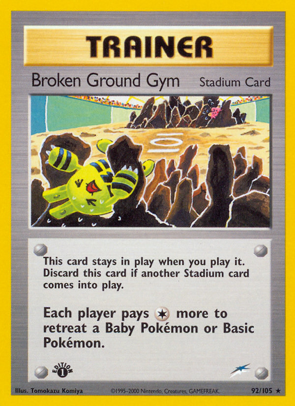 Broken Ground Gym (92/105) [Neo Destiny 1st Edition] - Evolution TCG