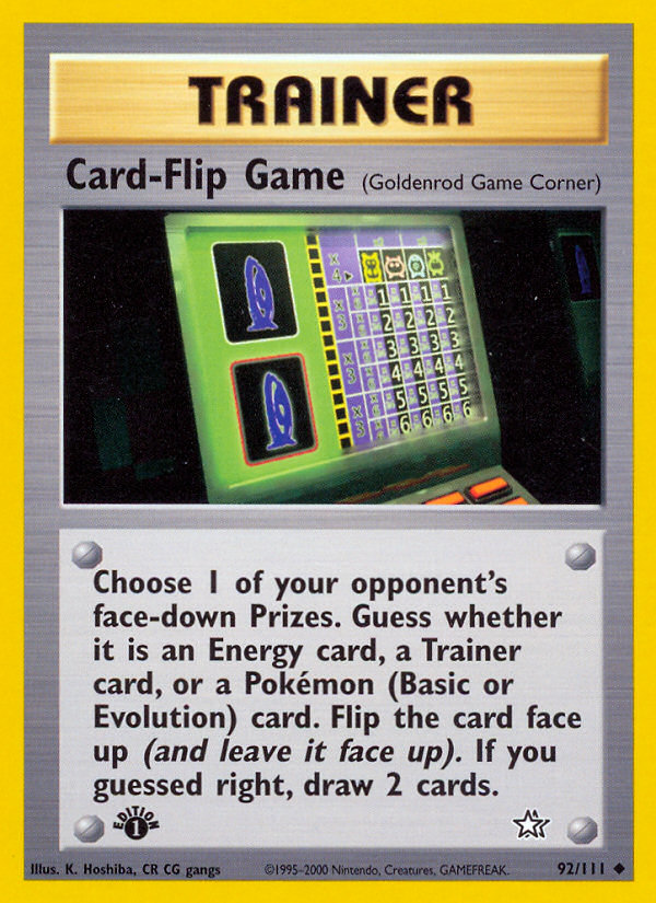 Card-Flip Game (92/111) [Neo Genesis 1st Edition] - Evolution TCG