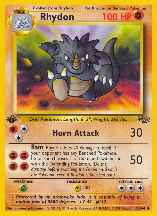 Rhydon (45/64) [Jungle 1st Edition] - Evolution TCG