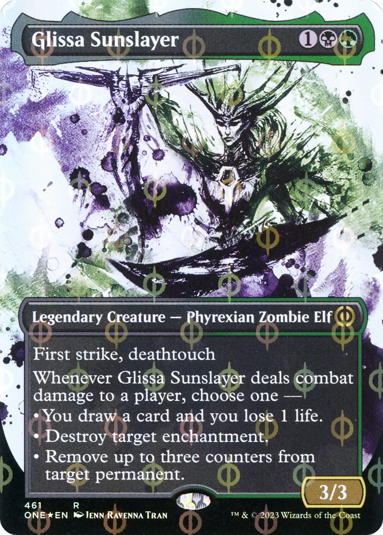 Glissa Sunslayer (Borderless Ichor Step-and-Compleat Foil) [Phyrexia: All Will Be One] - Evolution TCG