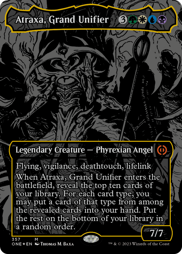 Atraxa, Grand Unifier (Oil Slick Raised Foil) [Phyrexia: All Will Be One] - Evolution TCG