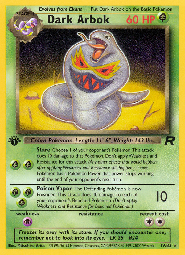 Dark Arbok (19/82) [Team Rocket 1st Edition] - Evolution TCG